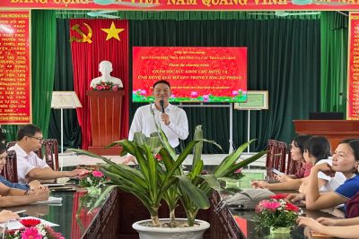 Hội giáo dục chăm sóc sức khỏe cộng đồng Việt Nam tư vấn chăm sóc sức khỏe chủ động cho CBGVNV, tuyên truyền giáo dục giới tính, chăm sóc sức khỏe sinh sản vị thành niên, phòng chống bạo lực học đường cho học sinh trường THCS Ninh Cường.